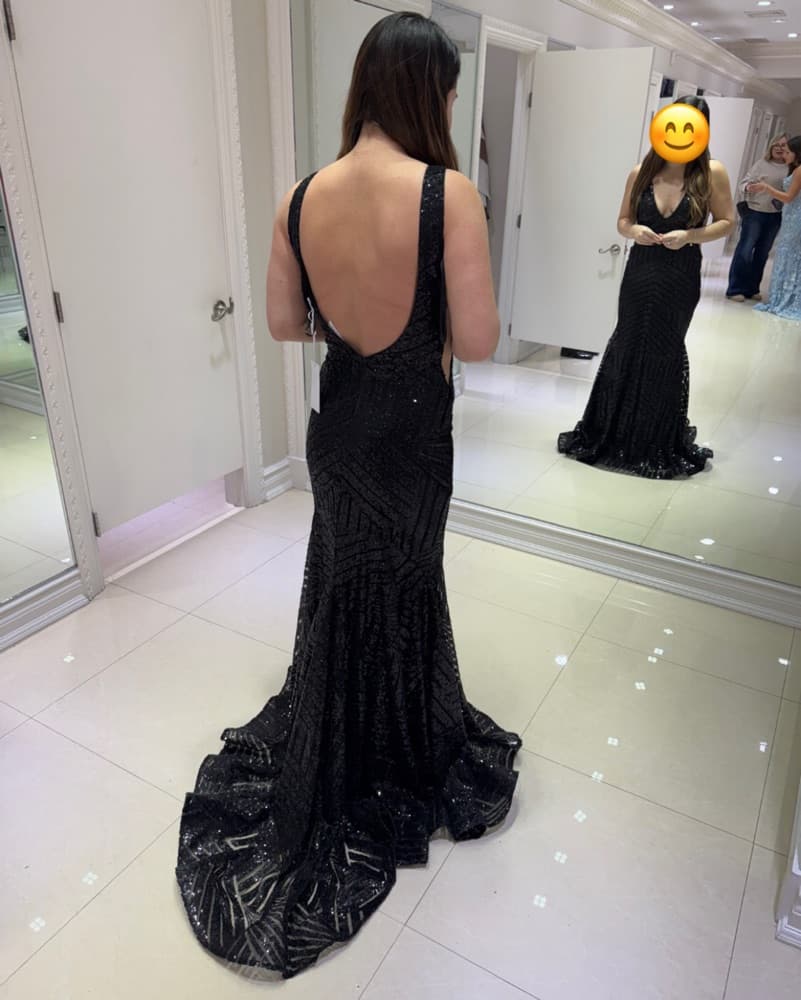 Black Sequin Gown - Image 2