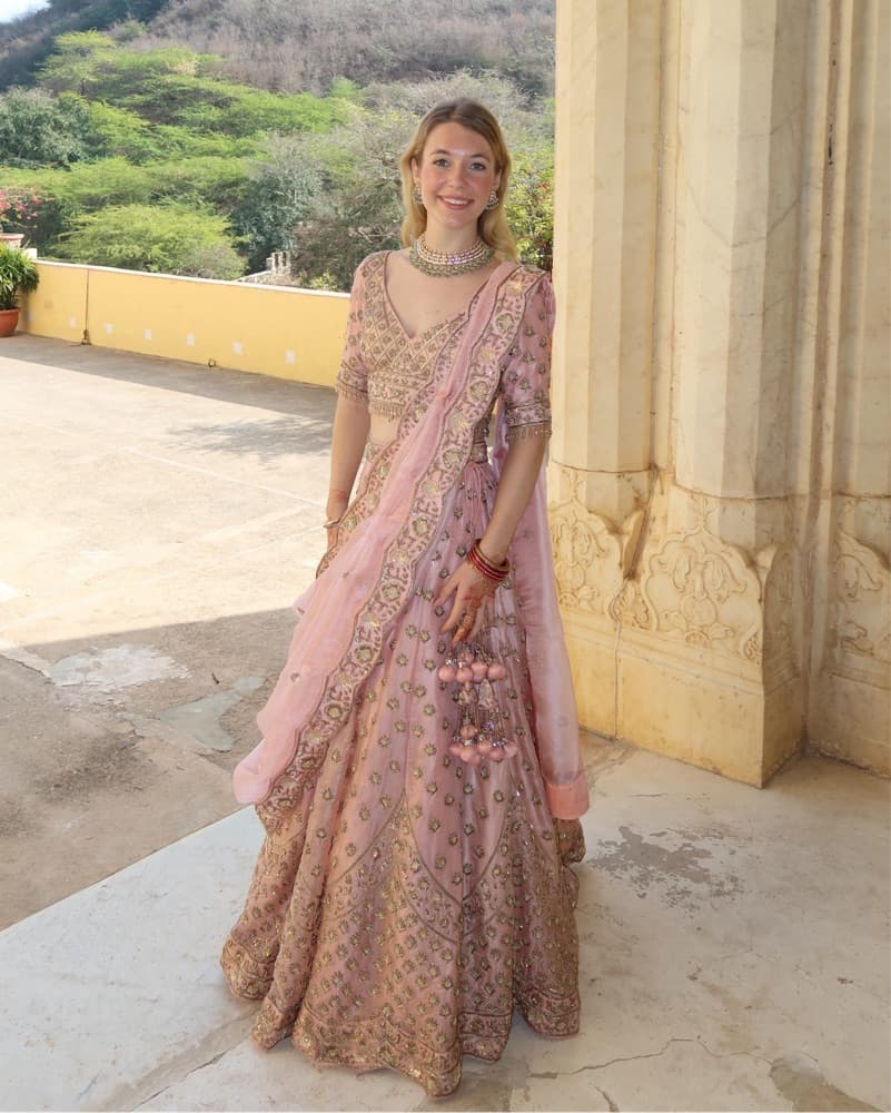 Blush Pink Vandana Sethi Lehenga - Image 3