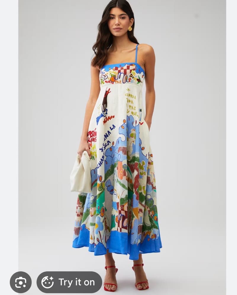 Whimsical Printed Maxi Dress - Image 1