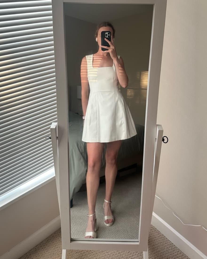 Meshki Lysandre Crepe Mini Dress - Ivory - Image 6