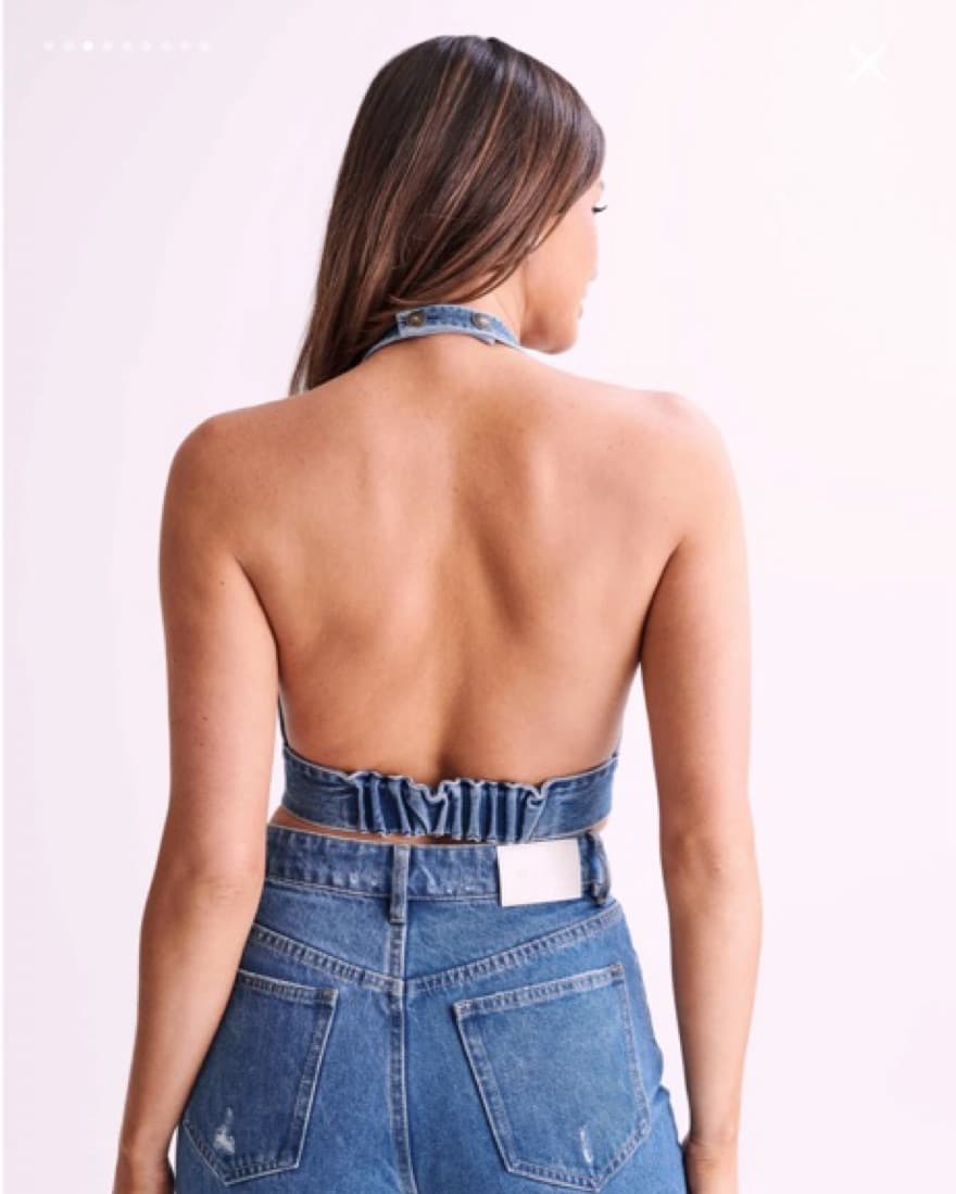 Kelly-Anne Denim Halter Top - 70'S  - Image 4