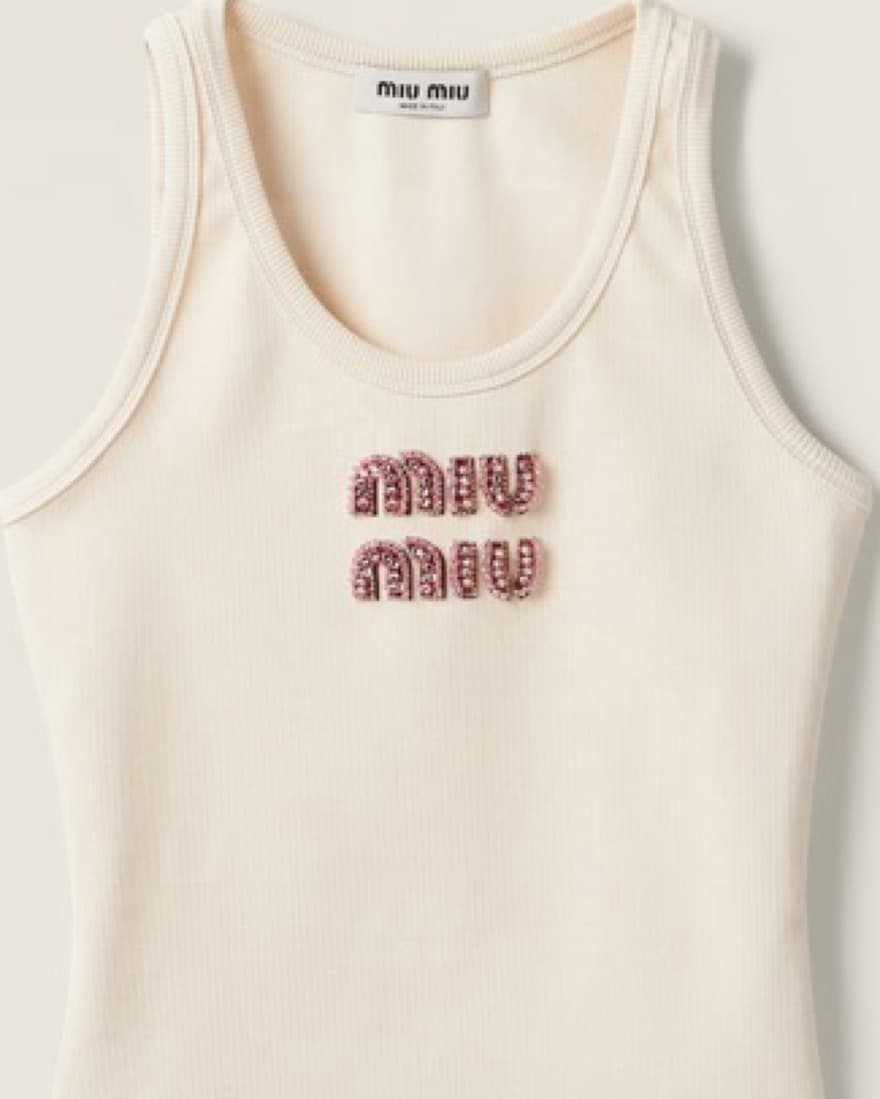 Miu Miu Ribbed Jersey Tank  - Image 2
