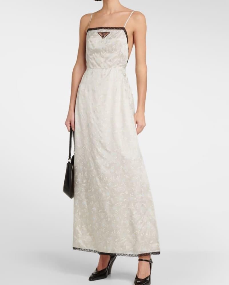 Prada Open Back Foral Slip Dress - Image 2