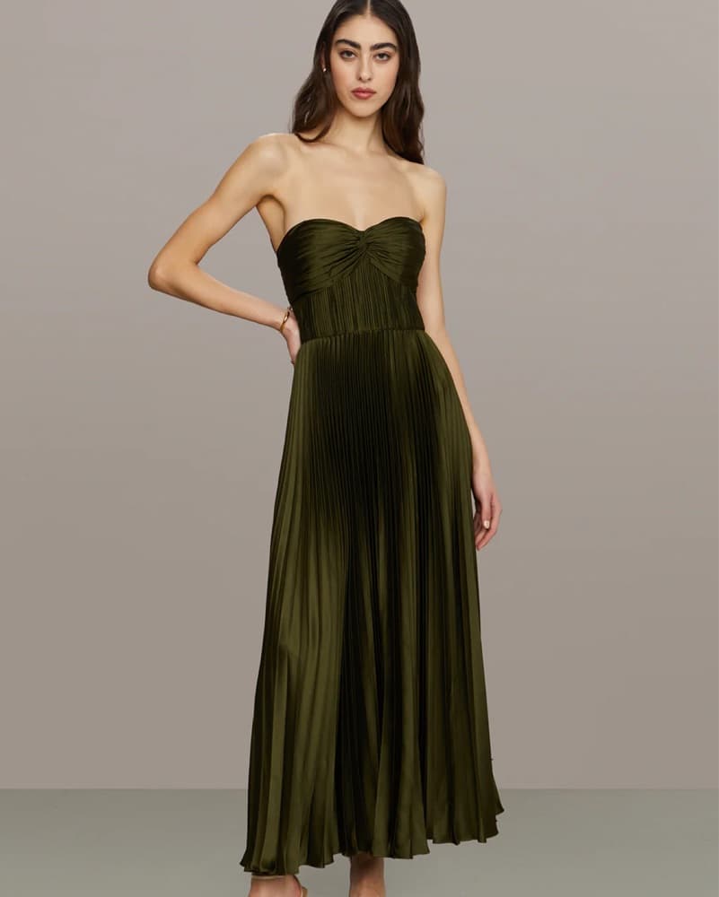 Amur Belle Dress in Olive - Image 3