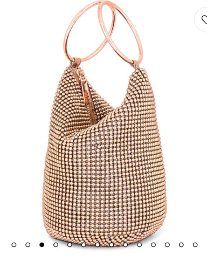 Mesh Handle Bag Rose Gold Metallic - Image 2