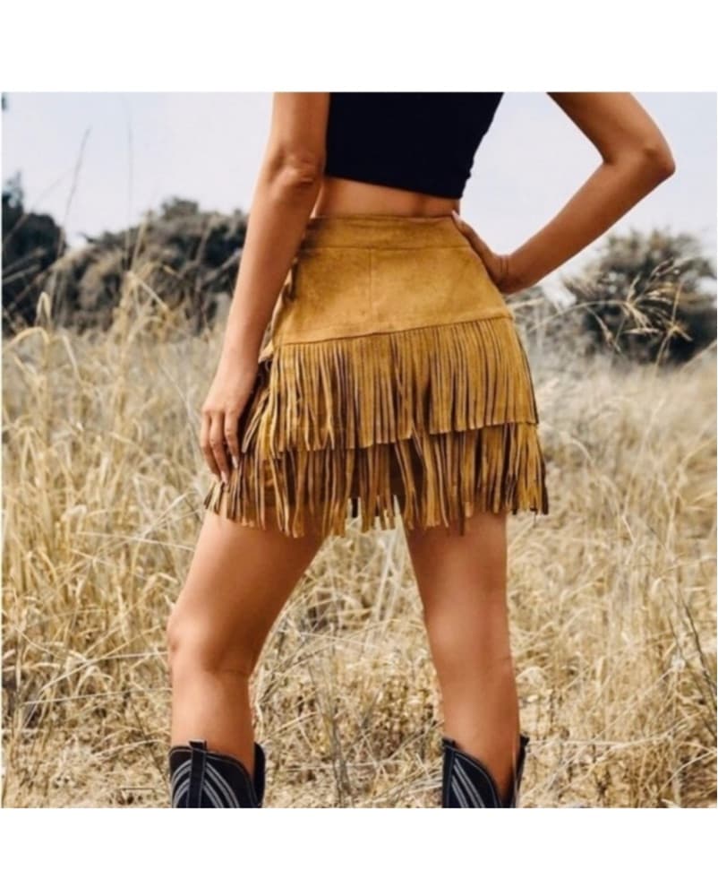 Western/Country Fringe Mini Skirt  - Image 2