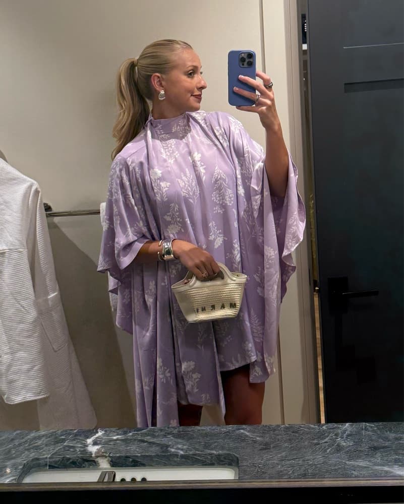 Anthro Lavender Floral Print Mini Dress - Image 4