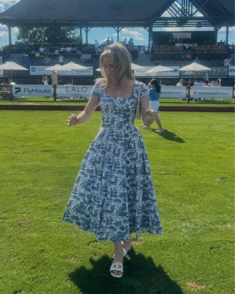 Staud Blue Toile Wells Dress - Image 1