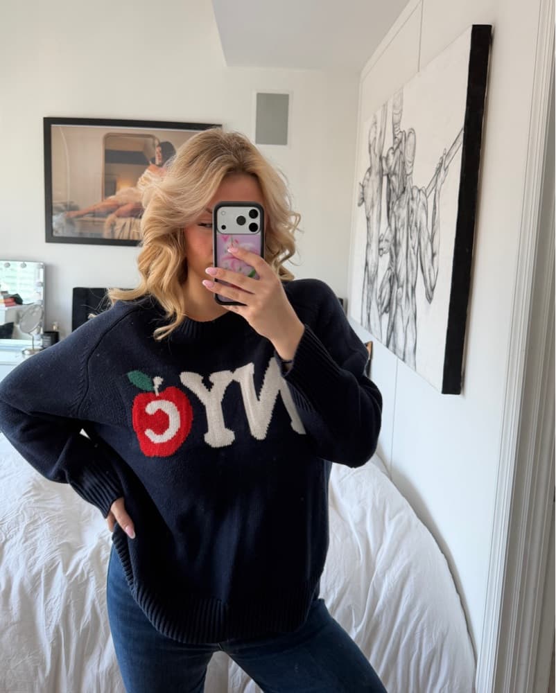 Cozy NYC Graphic Sweater - Image 1