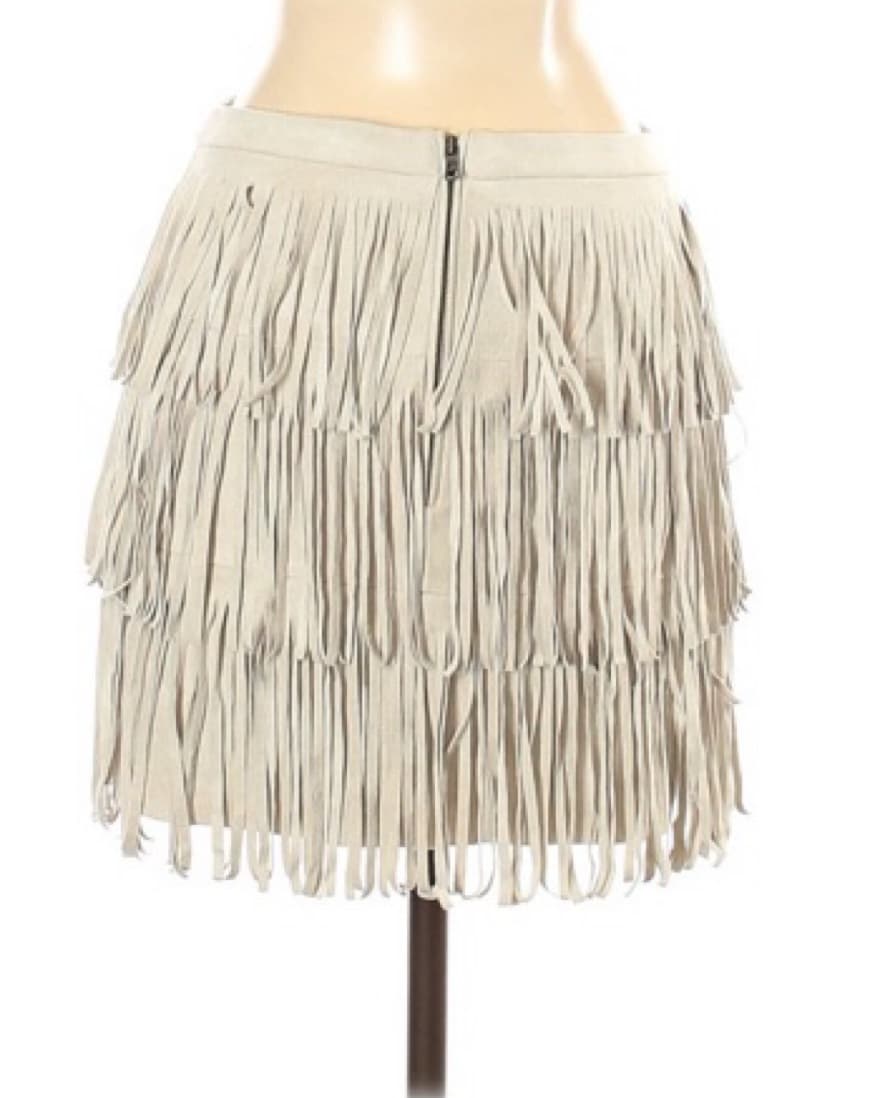 BCBG Suede Fringe Mini Skirt  - Image 2
