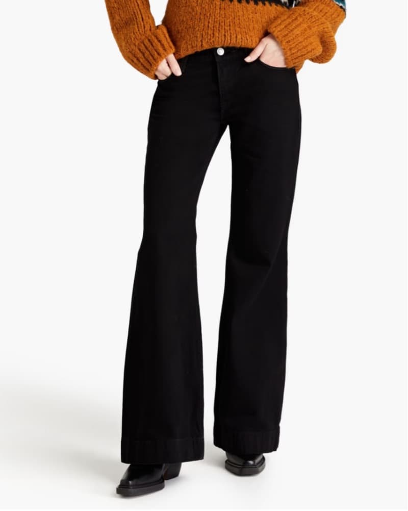 RE/DONE Low-Rise Bootcut Black Jeans Wide Long Jean - Image 4