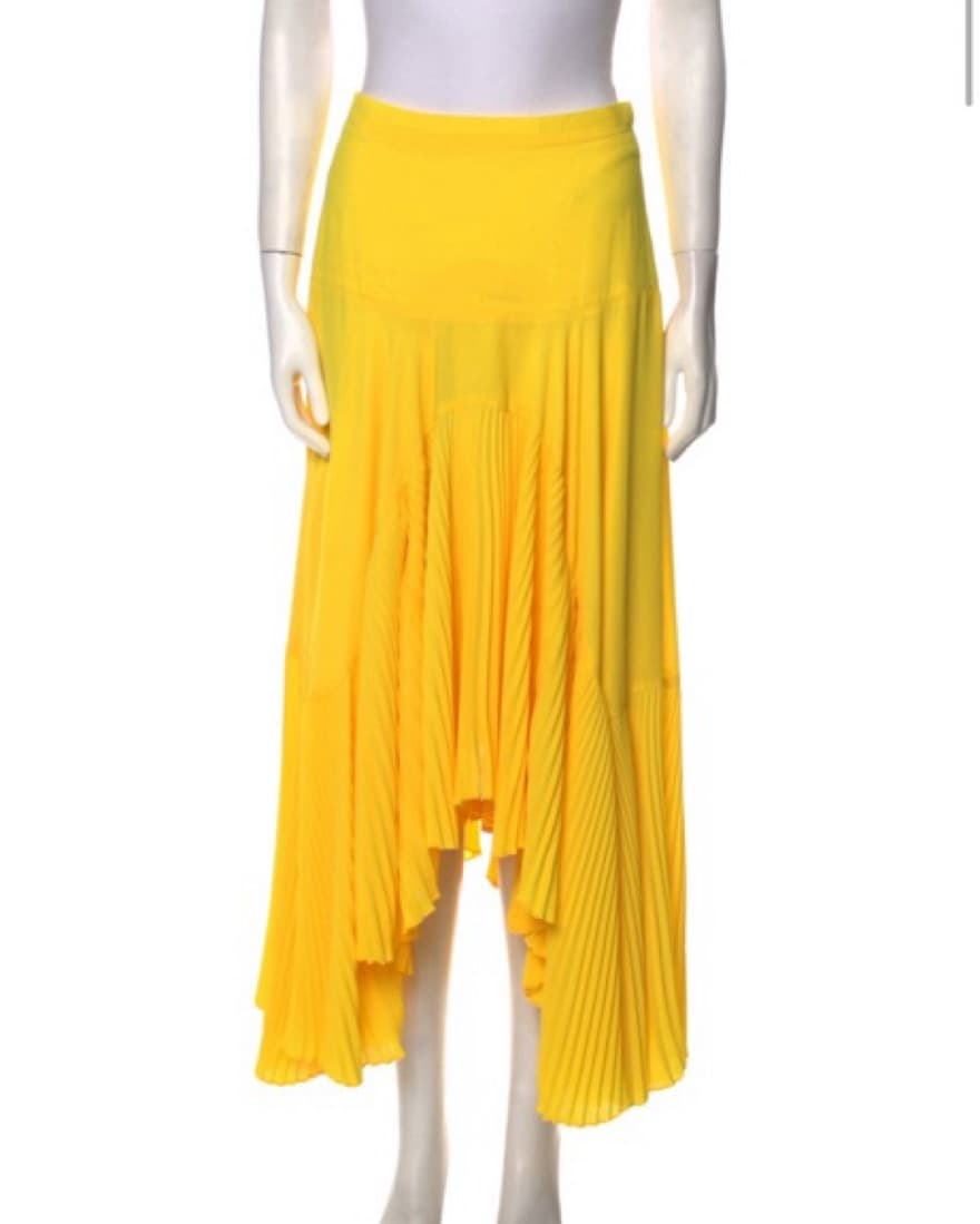 Alexis Yellow Pleated Skirt - Image 3