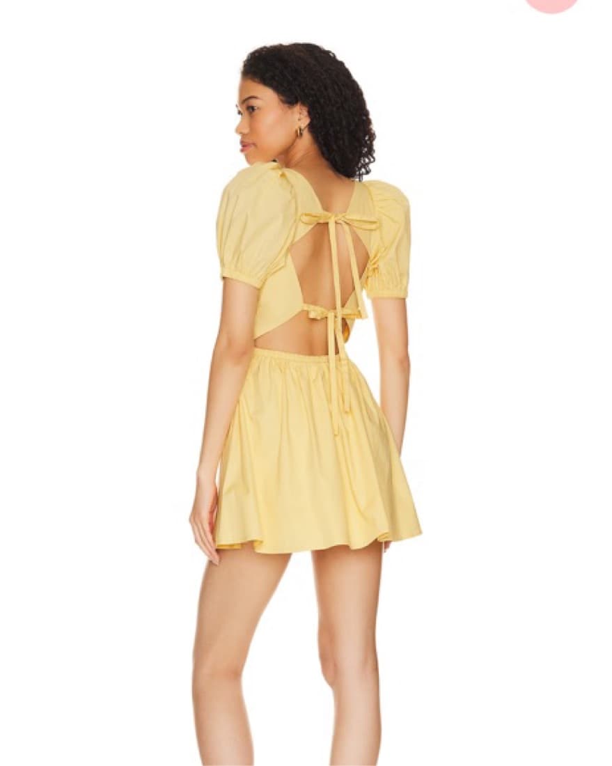 Dalia Mini Dress in Butter Yellow - Image 2