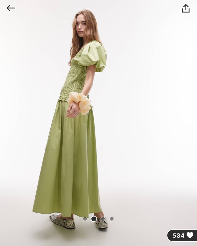 Topshop Puff Sleeve Maxi Dress  - Image 2