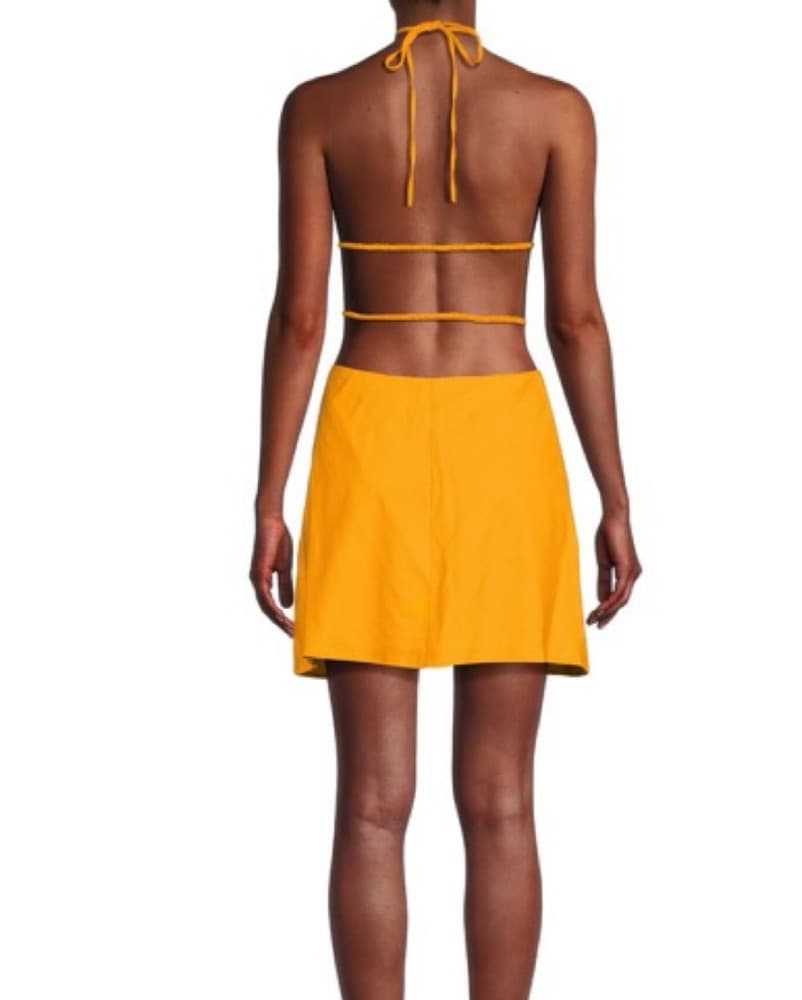 Cult Gaia Jordana Linen Backless Dress - Image 4