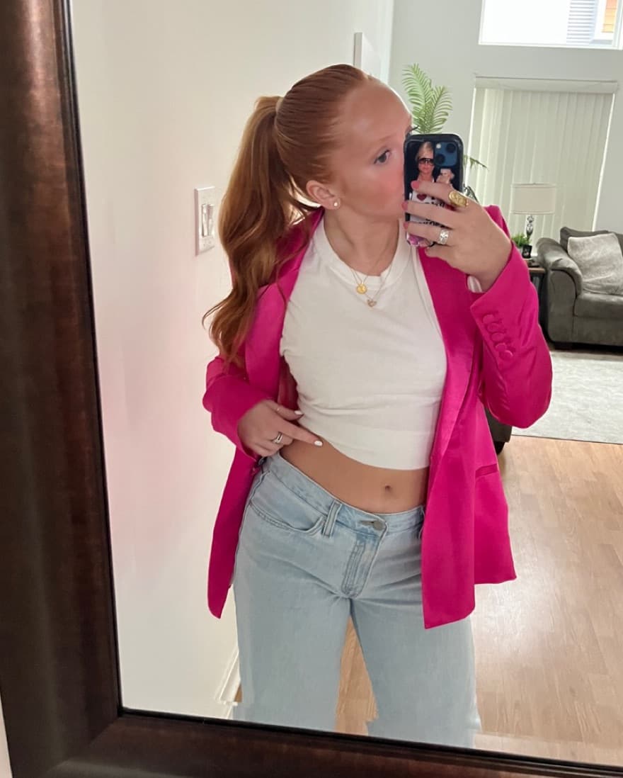 Zara Hot Pink Wrap Blazer - Image 2