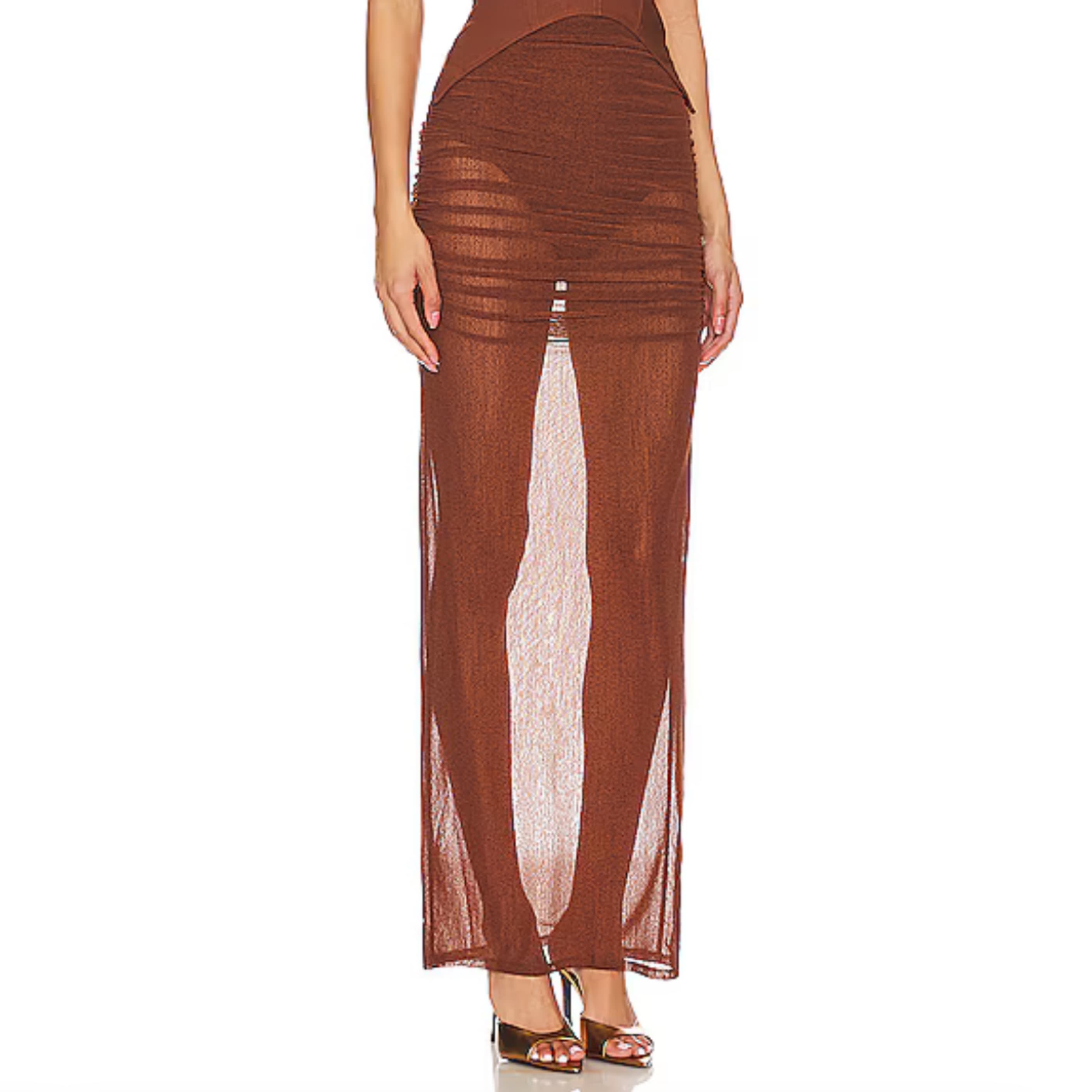 Carolina Midi Dress in Brown - Image 2