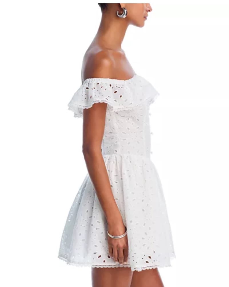 Aqua White Mini Eyelet Dress - Image 4