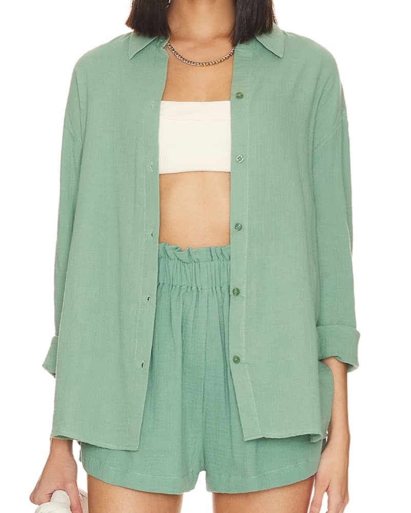 Tularosa Sage Green Button Up Blouse - Image 2
