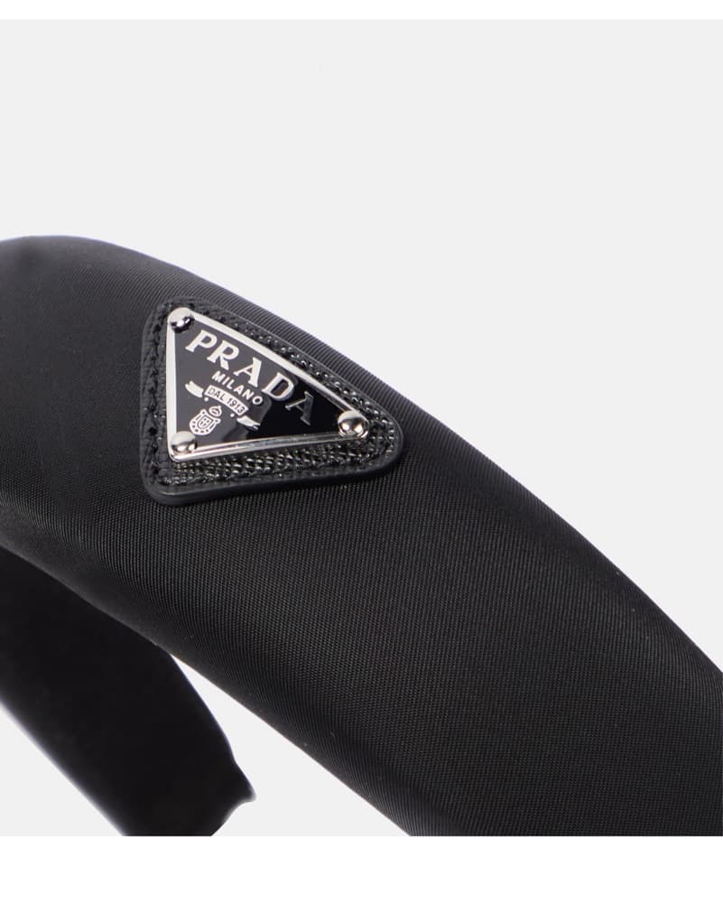 Prada Black Headband with Logo - Image 2