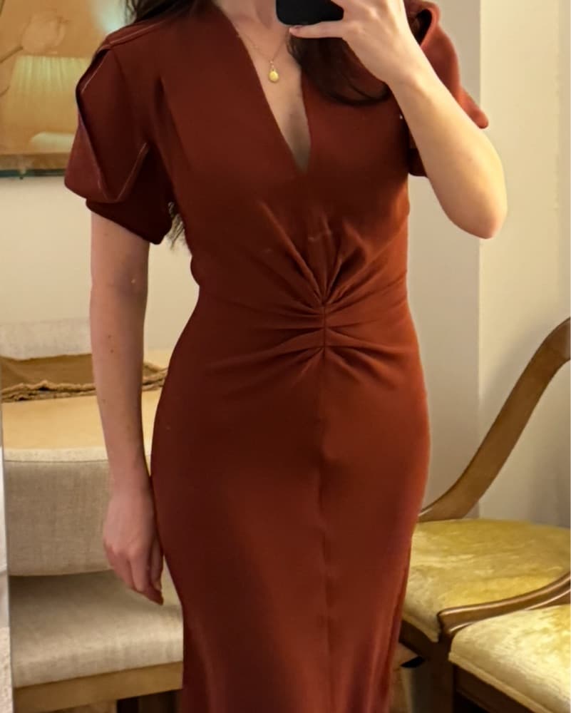 Orange Copper Victoria Beckham Dress - Image 2