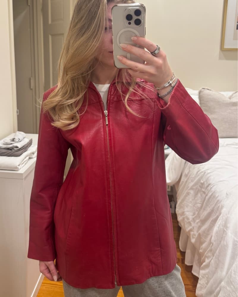 Red Leather Jacket - Image 2