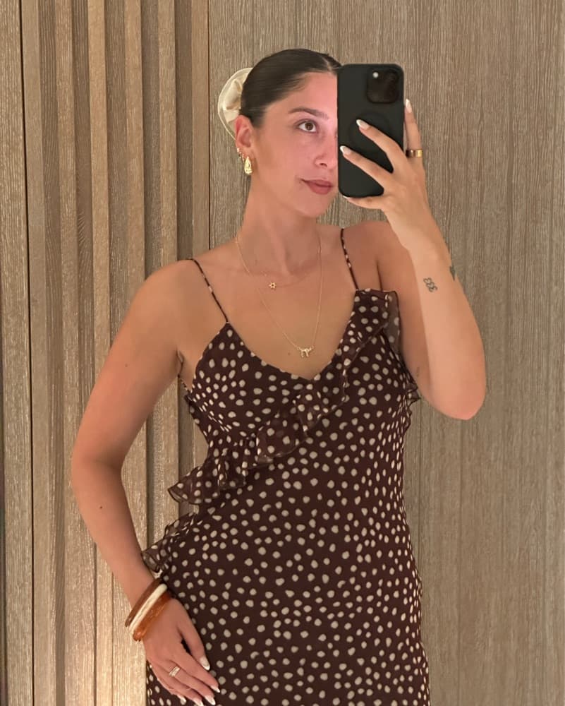 Zara Brown Polka Dot Maxi Dress  - Image 2