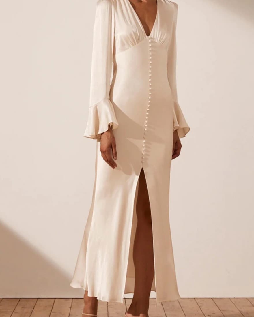 SHONA JOY LA LUNE FRILL CUFF BIAS MIDI  - Image 1