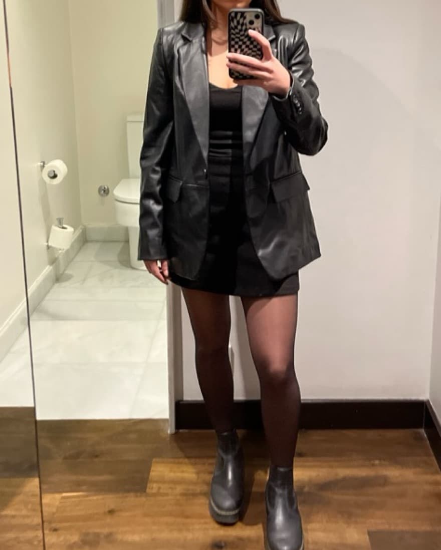 black leather blazer - Image 2