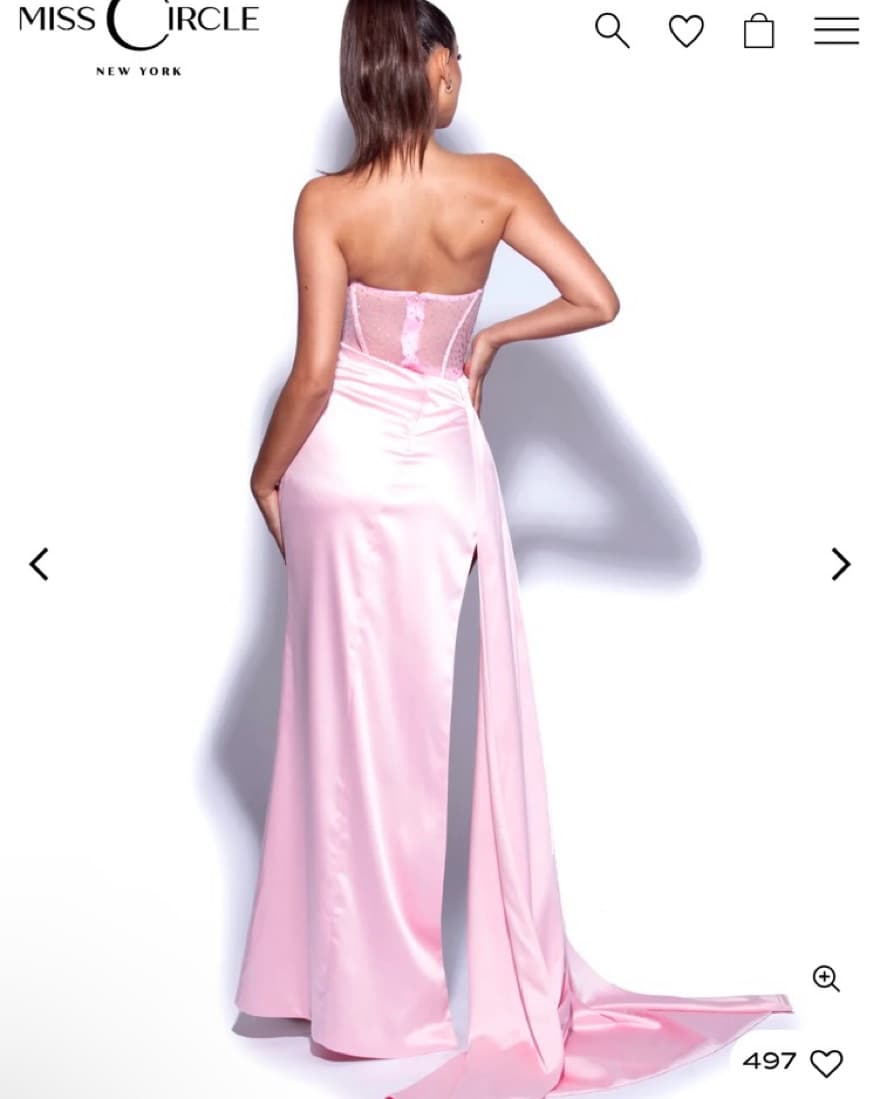 Elegant Satin Gown with Thigh-High Slit - Image 4