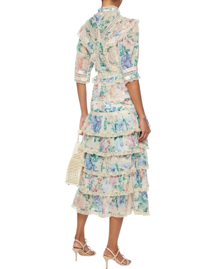 Zimmerman Verity Scallop Lace Midi Dress - Image 4