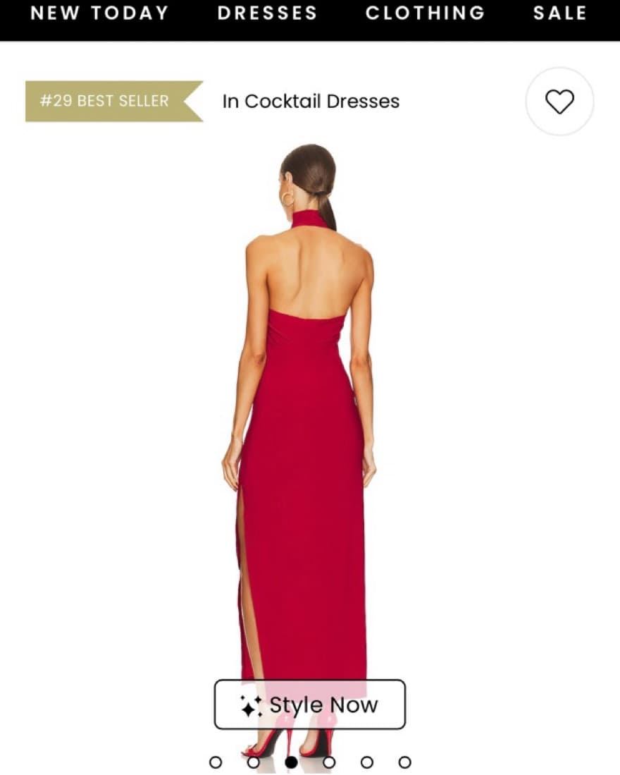 Revolve Red High Neck Dress - Image 2