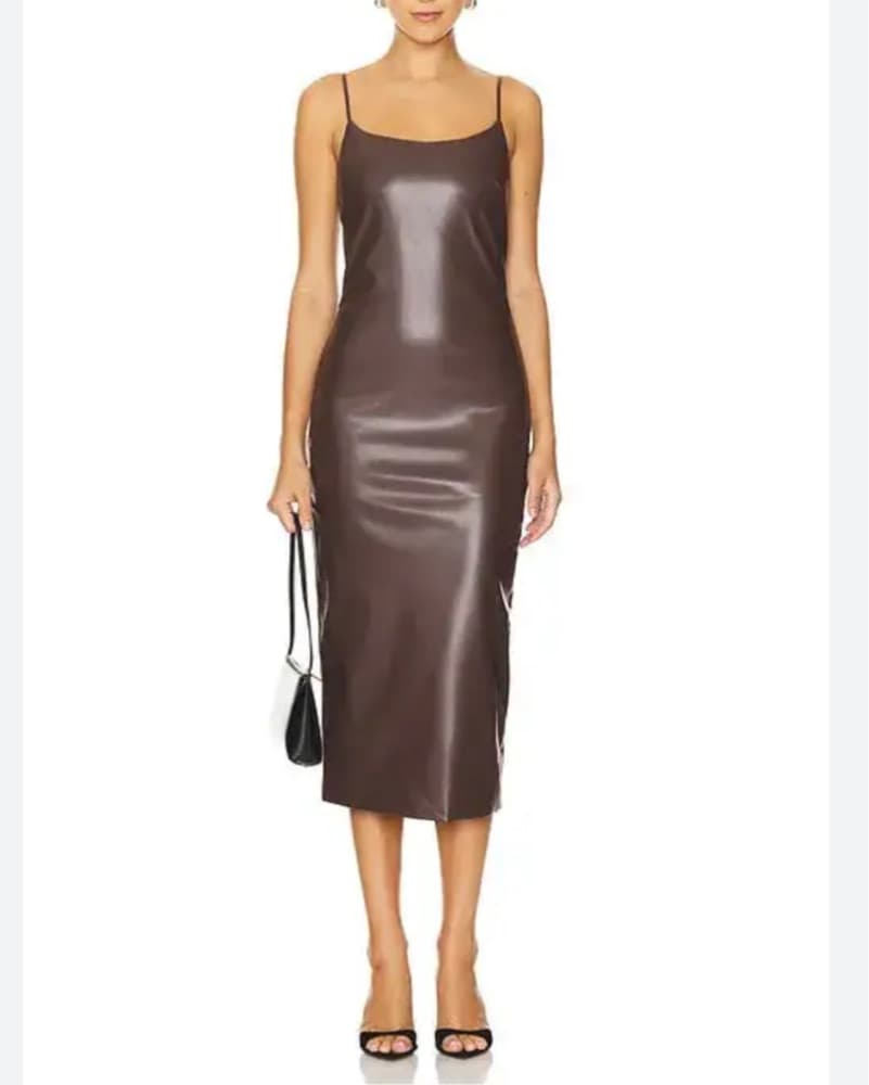 Revolve Brown Leather dress - Image 1