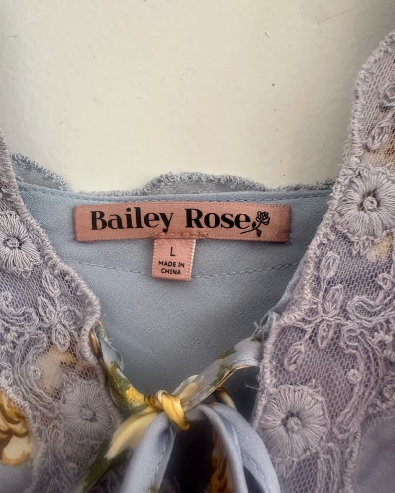 Bailey Rose Light Blue Floral Dress - Image 4