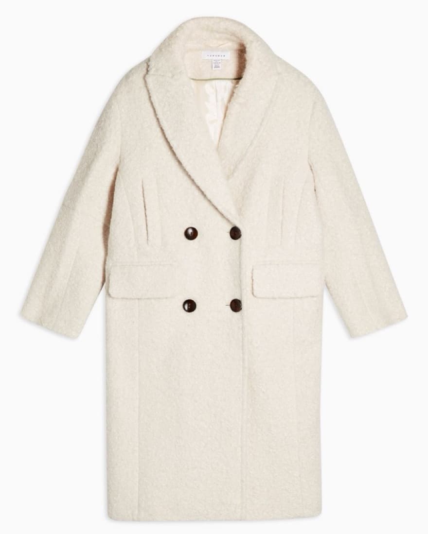 Topshop Chic Cream Boucle Coat - Image 4