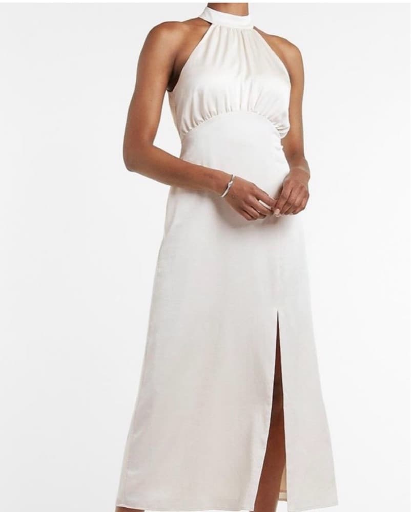 Satin Halter Maxi Dress - Image 5
