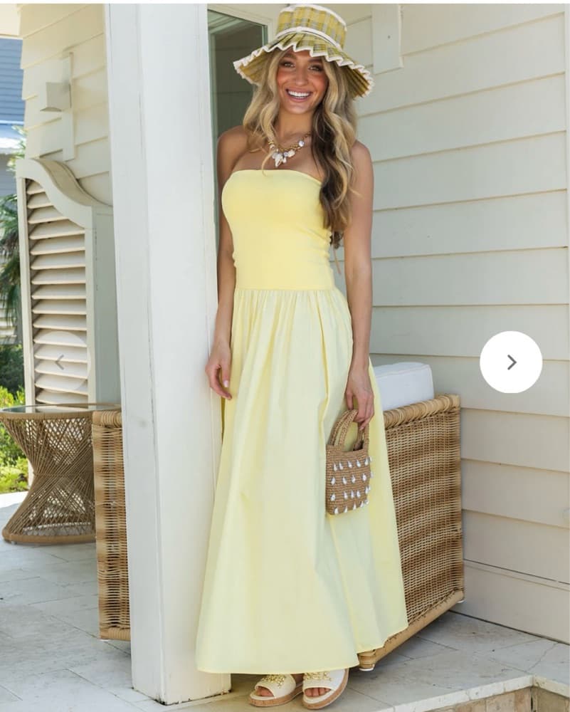 Cocolilies Tube Maxi Dress - Yellow - Image 1
