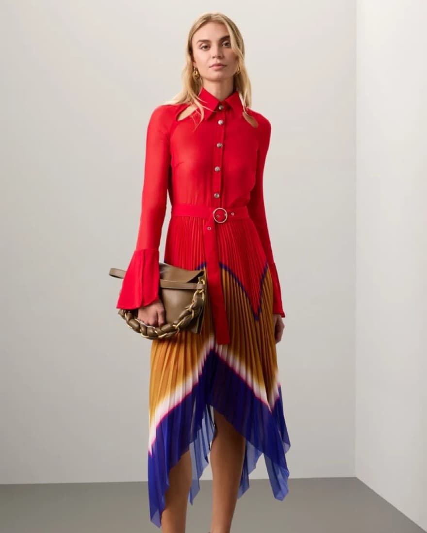 Thebe Magugu Pleated Chiffon Dress - Image 1