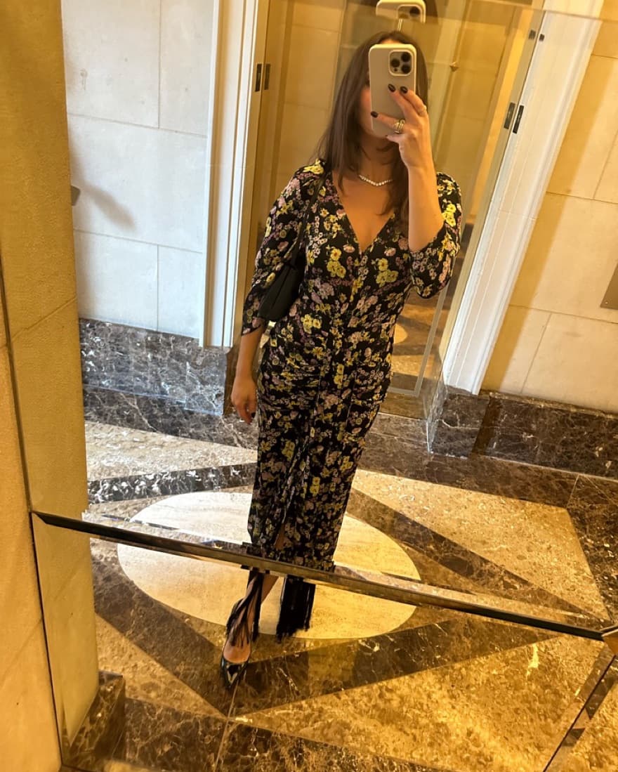 Magda Butrym Black Floral Dress - Image 4