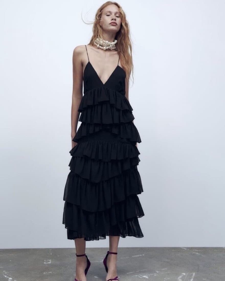 Zara Maxi Ruffle Dress - Image 4