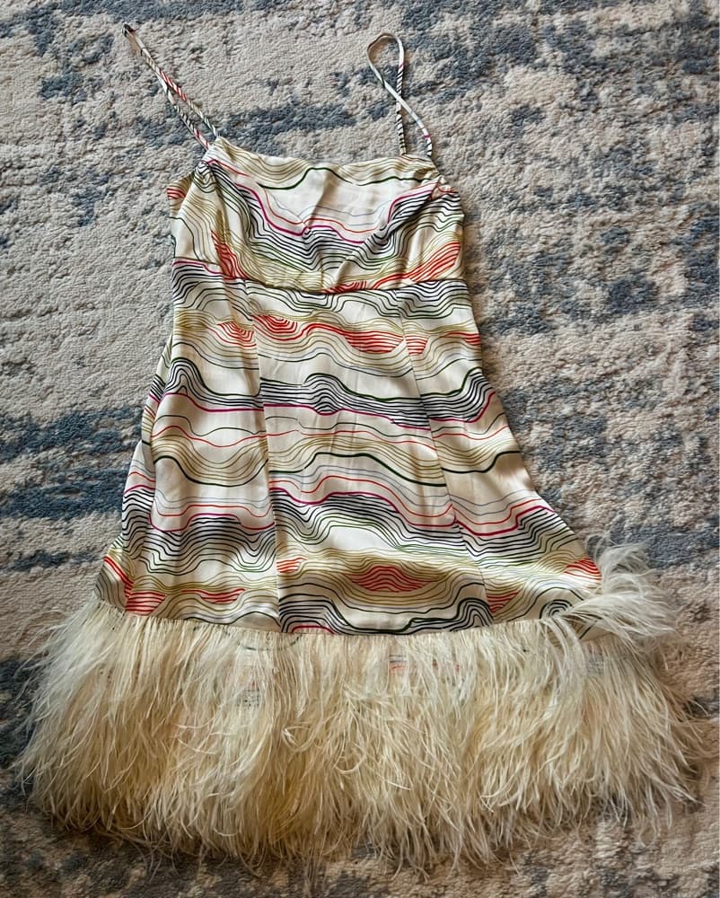 Cinq A Sept Multi Color Feather Dress - Image 1