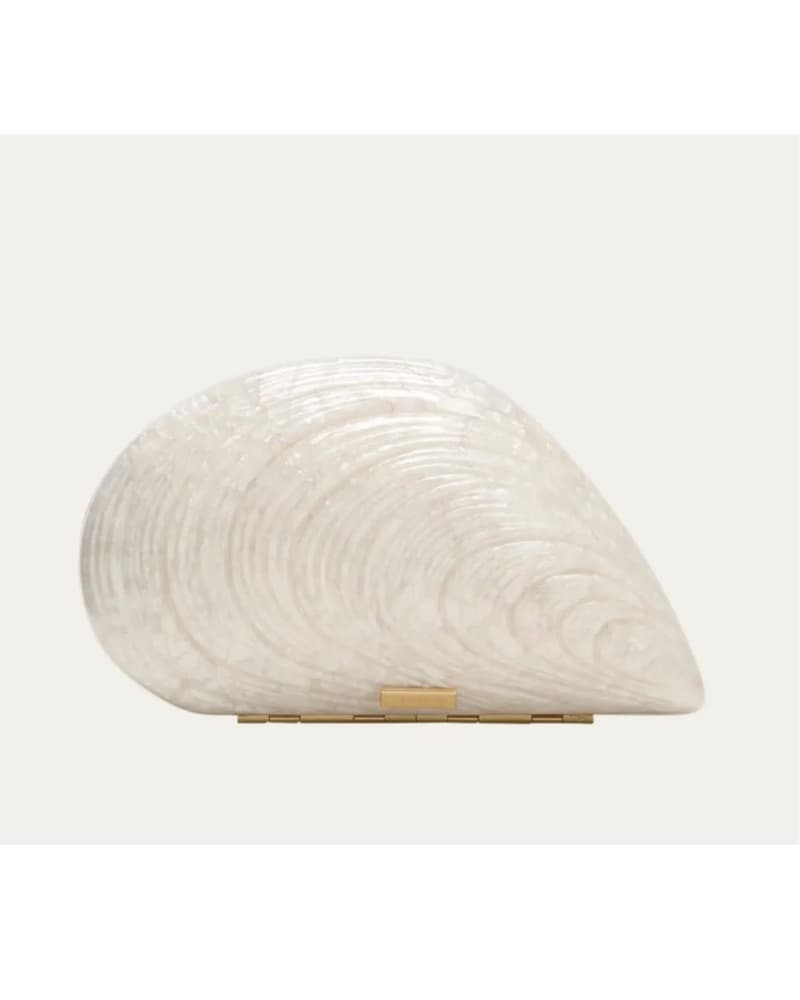 Stunning Simkhai Bridget Pearl Shell Clutch with Strap - Image 3