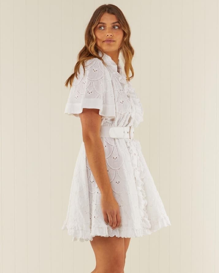 Belted White Dress - Image 3