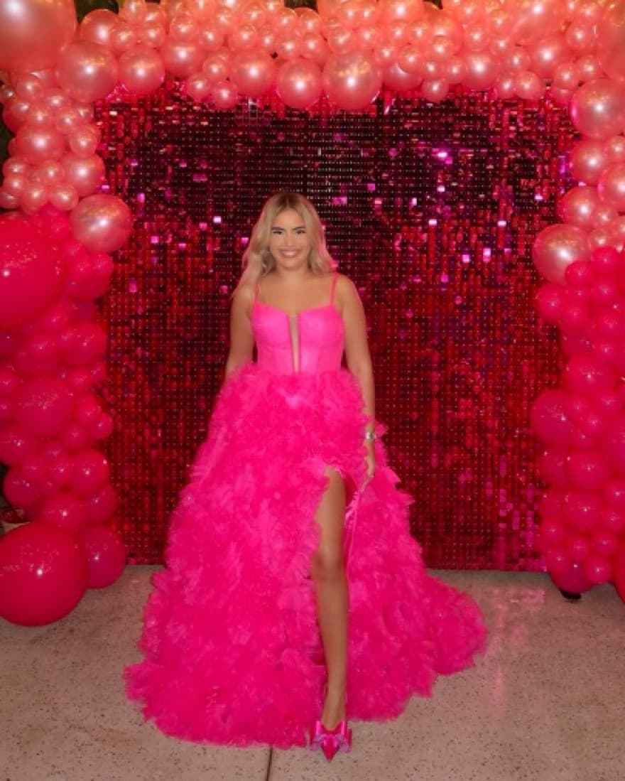 Pink Tulle Gown - Image 1