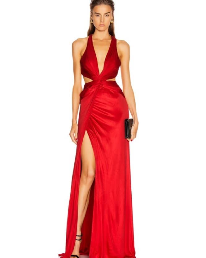 DUNDAS Red Slit Gown - Image 1