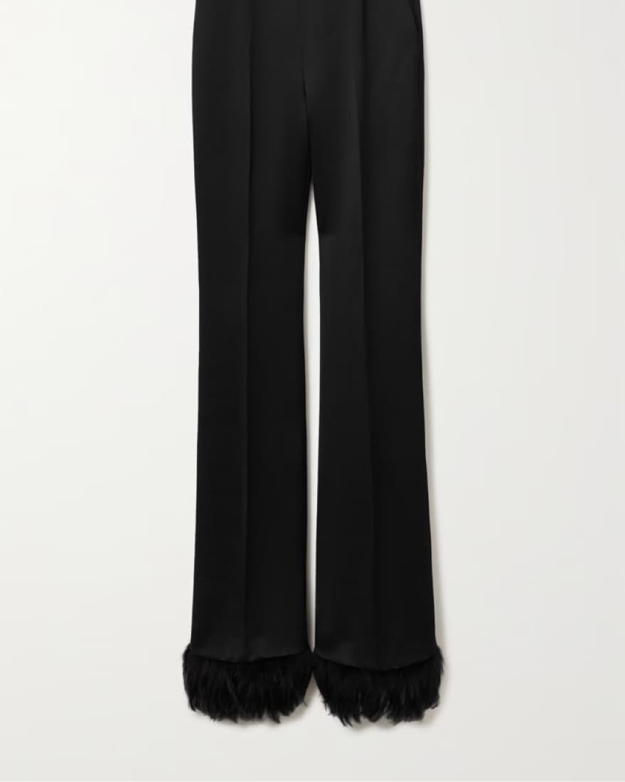 SAINT LAURENT Feather & Satin Pants  - Image 4