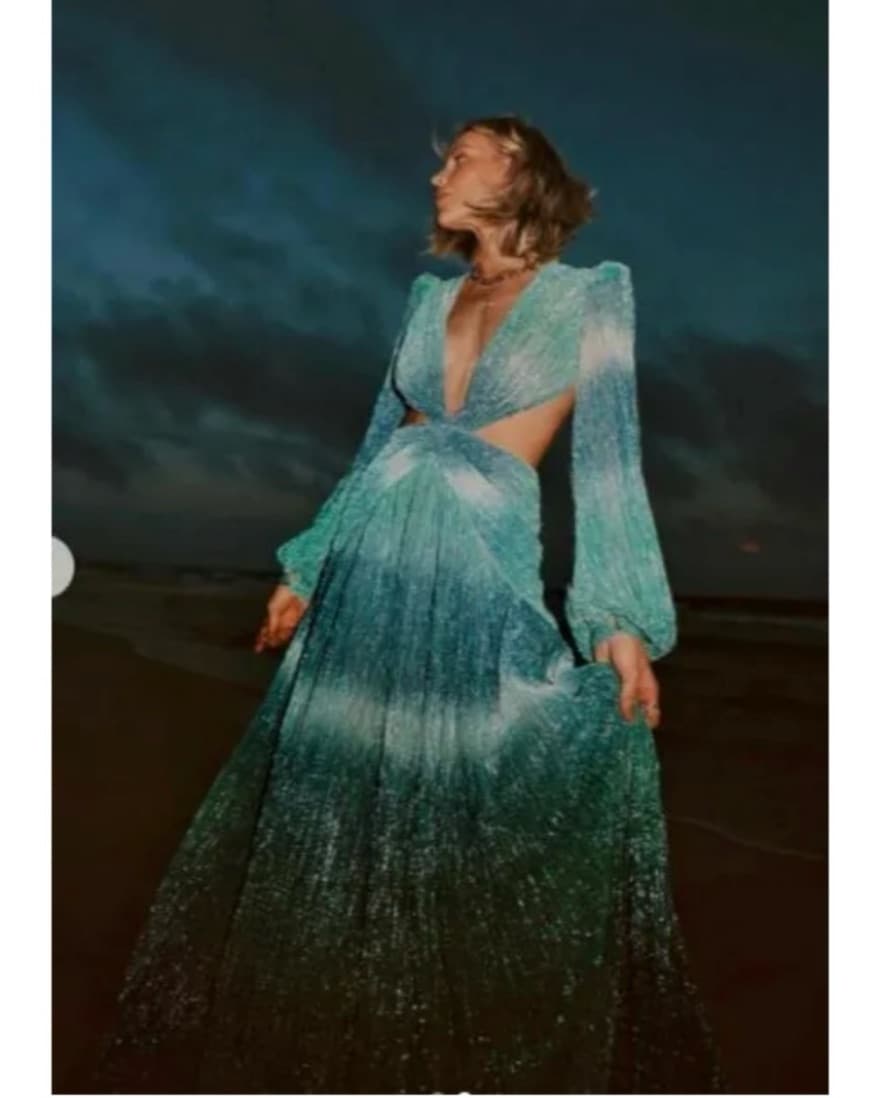 PatBO Ombré Lurex Cutout Dress - Image 6