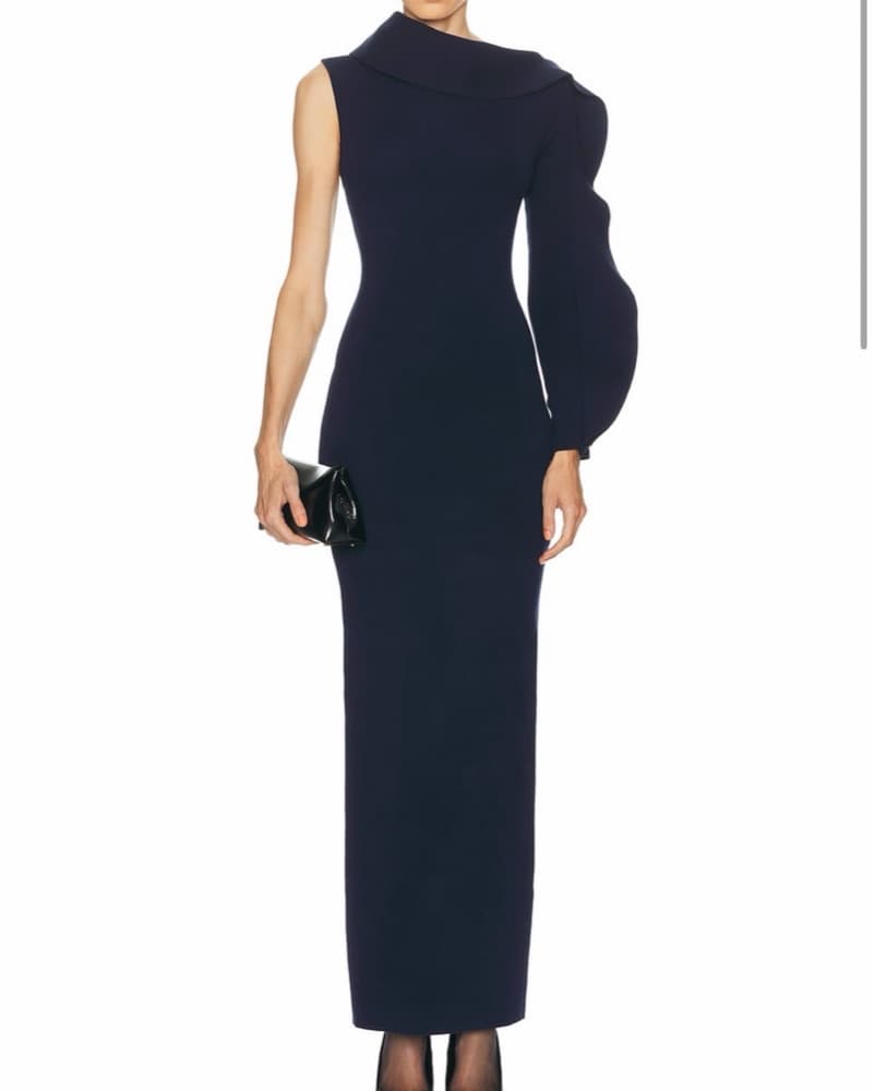 FWRD SRG navy bodycon maxi dress - Image 1