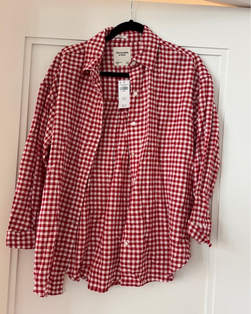 Red And White Plaid Button Down - Image 5