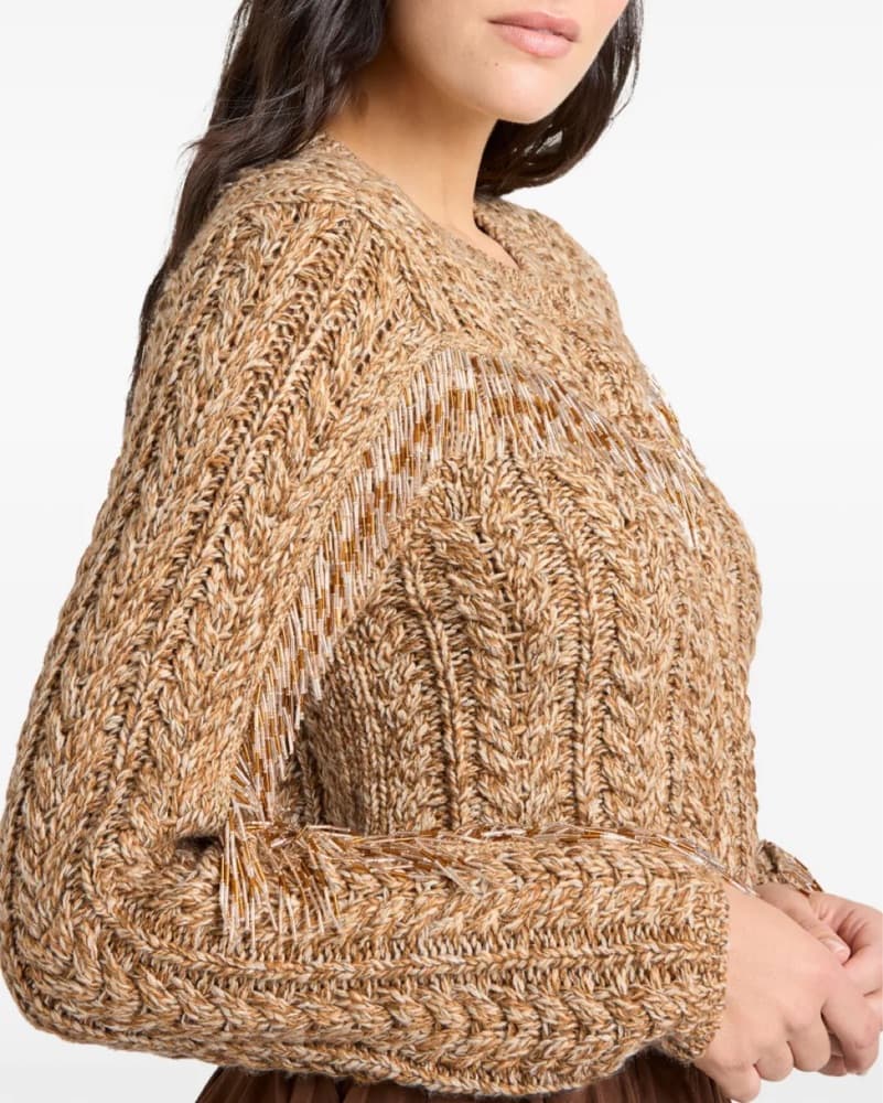 Cinq à Sept Bugle-Fringed Sweater - Image 3